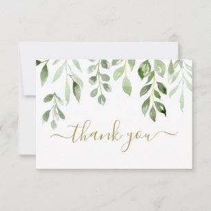 Groene bladeren dank u Nota Kaart Notitiekaartje