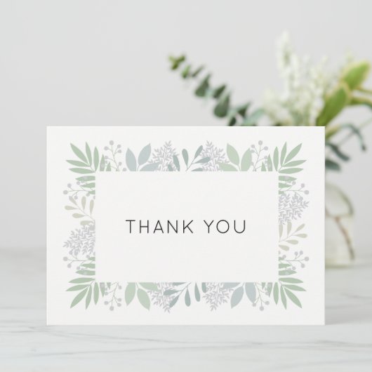 Groene bladeren dankzij uw kaart - vlak 5 x 7 (Staand voorkant)