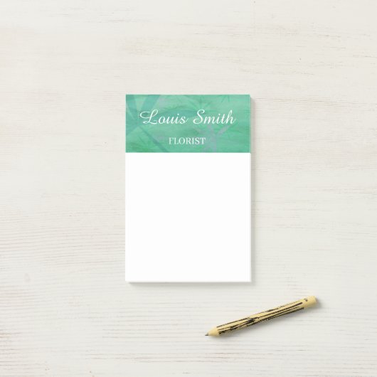 Groene bladeren decoratief post-it® notes (Op bureau)