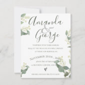 Groene bladeren | Elegant Script | Verlenging van  Kaart (Voorkant)