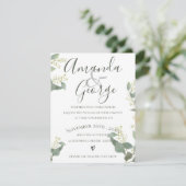 Groene bladeren | Elegant Script | Verlenging van  Kaart (Staand voorkant)