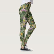 Groene bladeren en bloemige Leggings
