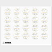 Groene bladeren en Gold Script Afstuderen het teru Ronde Sticker (Vel)