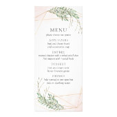 Groene bladeren en het Blush Weddenschap Menu (Voorkant)