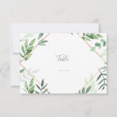  groene bladeren Enkelvoudig tabelnummer Kaart (Achterkant)