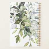 Groene bladeren Eucalyptus jaarlijks maandelijks Planner (Achterkant)