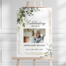 Groene bladeren & foto Memorial begrafenis