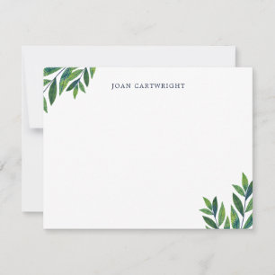 Groene bladeren gepersonaliseerde briefpapier notitiekaartje