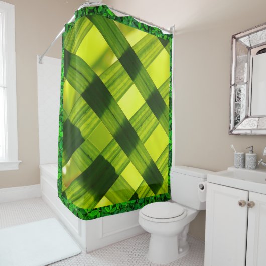 Groene bladeren Grenzen Douchegordijn (In situ)