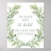 Groene bladeren groen boho bruiloft deken Poster (Voorkant)