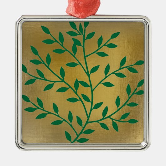 Groene bladeren groene olijftak bladdecor metalen ornament (Voorkant)