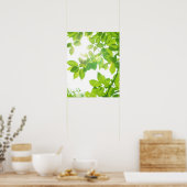 Groene bladeren in zonlicht, close-up poster (Keuken)