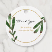Groene bladeren Laat liefde sprankelen bruiloft da Bedankjes Labels (Achterkant)