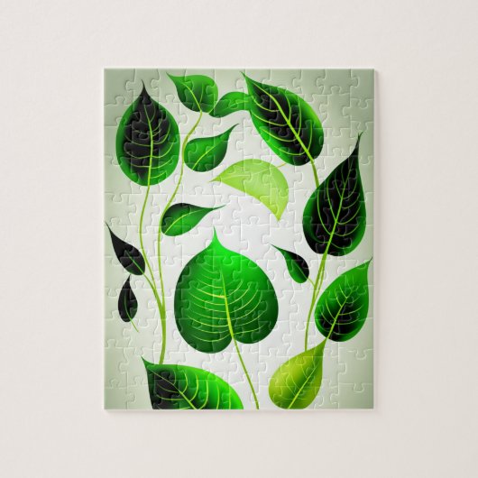 Groene bladeren legpuzzel (Verticaal)