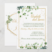 groene bladeren met gouden rand kaart (Voorkant / Achterkant)