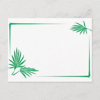 Groene bladeren met rand briefkaart