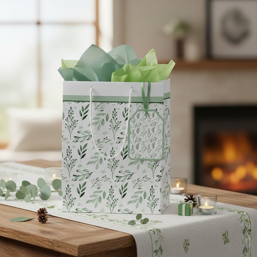 Groene bladeren middel grote cadeautas