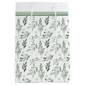 Groene bladeren middelgrote cadeau medium cadeauzakje (Achterkant)