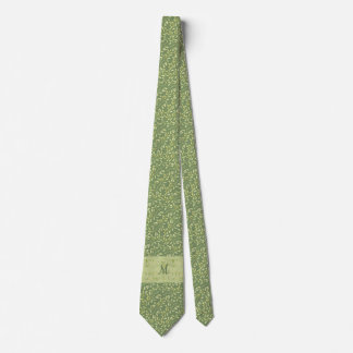 Groene bladeren Monogram Stropdas cadeau voor papa