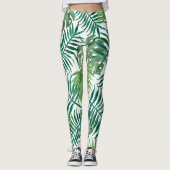 Groene bladeren Oerwoud stijl Leggings (Voorkant)