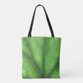 Groene bladeren op een canvas tas (Achterkant)