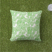Groene bladeren op wit Sierkussen (Gras)