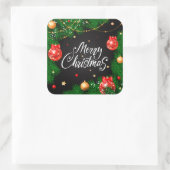 Groene bladeren & Ornament Kerst | STICKER (Tas)