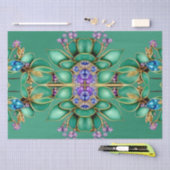 Groene Bladeren Paarse Edelstenen Tissuepapier (Craft)