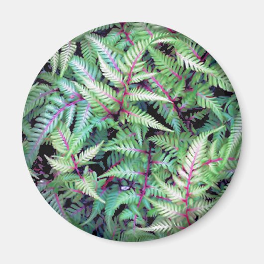 GROENE BLADEREN, PAARSE STENGELS VAN SHARON SHARPE MAGNEET (Voorkant)