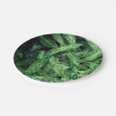 Groene bladeren papieren bordje (Gekanteld)