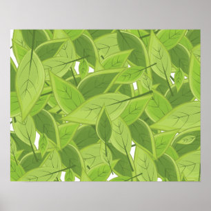 Groene Bladeren Patroon Poster