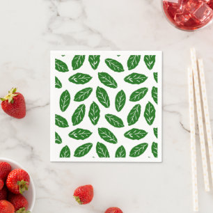 Groene Bladeren Patroon Servet