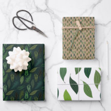 Groene bladeren patroon Wrapping papier set
