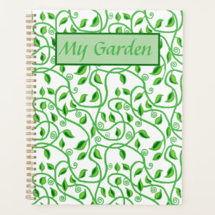 Groene bladeren ranken en wijnstokken tuin planner