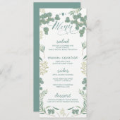 Groene bladeren Robuuste kaarten voor het menu Bin (Voorkant / Achterkant)