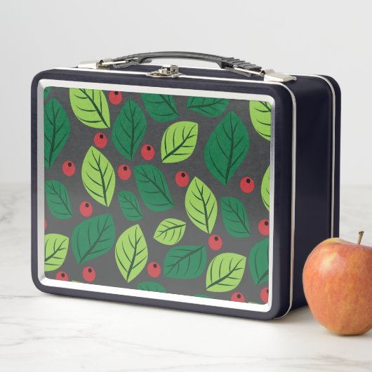 Groene bladeren, rode bessen, patroon van bladeren (In situ)