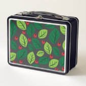 Groene bladeren, rode bessen, patroon van bladeren (Voorkant)