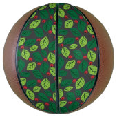 Groene bladeren, rode bessen, patroon van bladeren basketbal (Verticaal)