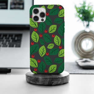 Groene Bladeren, Rode Bessen, Patroon Van Bladeren iPhone 15 Pro Max Hoesje