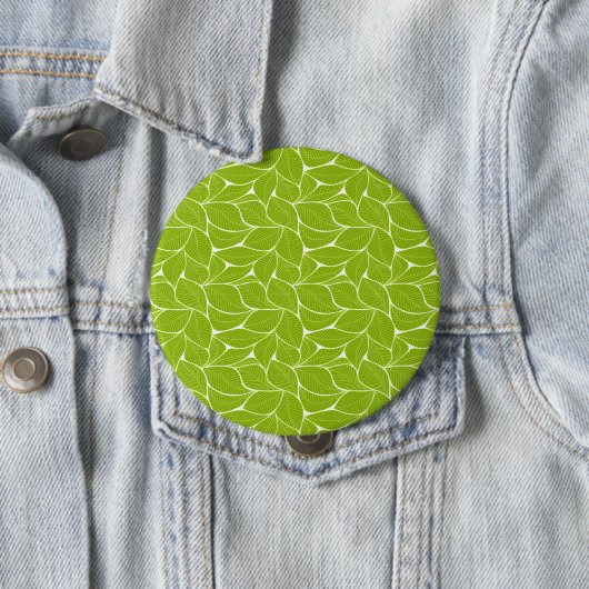 Groene bladeren ronde button 4,0 cm (In situ)