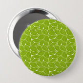 Groene bladeren ronde button 4,0 cm (Voorkant /achterkant)