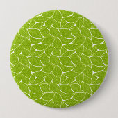 Groene bladeren ronde button 4,0 cm (Voorkant)