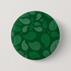 Groene bladeren ronde button 5,7 cm