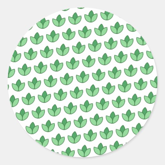  groene bladeren ronde sticker (Voorkant)
