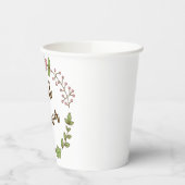 Groene Bladeren Roze Bloem Bruidsontbijt Papieren Bekers (Links)