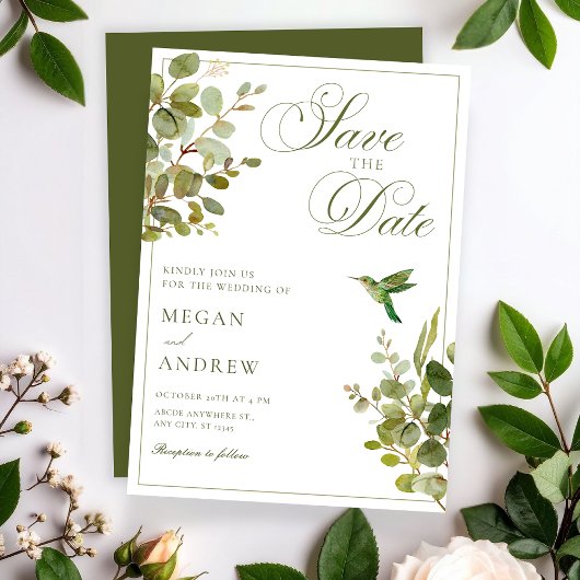 Groene bladeren save the date