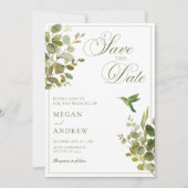 Groene bladeren save the date (Voorkant)