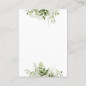 Groene Bladeren Script Huwelijk Bedankt Plaatskaartje (Achterkant)