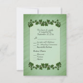 Groene bladeren Shimmer RSVP w Menu (Voorkant)