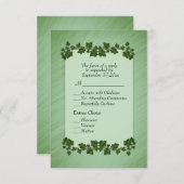 Groene bladeren Shimmer RSVP w Menu (Voorkant / Achterkant)